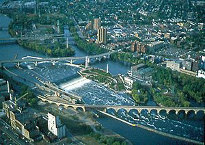 Saint Anthony Falls aerial