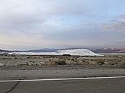 Stockpile of salt in Trona