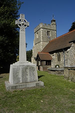 Church of S. Peter & S. Paul, Harlington & war memorial, late August 2013.jpg