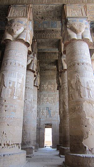 Dendera hypostyle hall crosswise