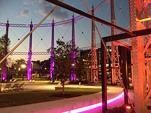 Gasometer, Newstead at night 02