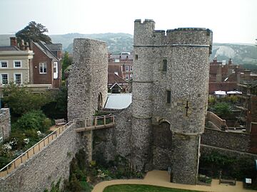 Lewes Castle barbican 3