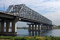 Most 777, the bridge over the Yenisei in Krasnoyarsk, Russia, view from the left bank