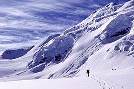 Mt. Balfour approach to col off to the left