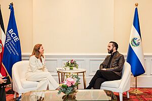 Nayib Bukele with Gisela Sánchez