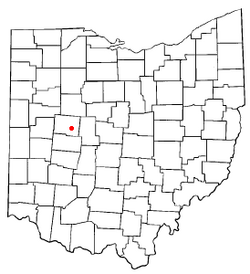 Location of Zanesfield, Ohio