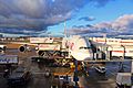 Qatar Airways Airbus A380-800 at Heathrow Airport Terminal 4 before Flying to Doha, 6 Jan 2015