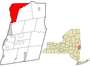 Location in Rensselaer County and the state of New York.