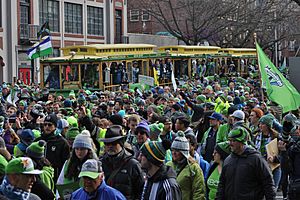 Sounders Victory Rally on 4th Avenue