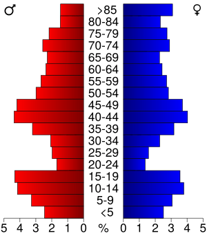 USA Lac qui Parle County, Minnesota age pyramid