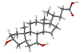 Ursodeoxycholic acid ball-and-stick