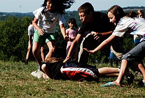 Children playing tag