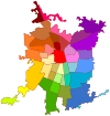 Location of Padre Hurtado within Greater Santiago, shown in Yellow