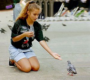 Girl at the town square