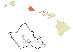 Location in Honolulu County and the state of Hawaii