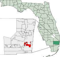 Location of Dania Beach in Broward County, Florida