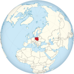 Poland on the globe (Europe centered).svg