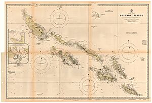 Admiralty Chart No 214 Solomon Islands, Published 1874, Corrections to 1939