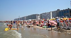 Blankenberge beach on a hot summer day