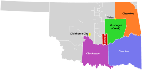 Boundaries of the Five Tribes in 1866