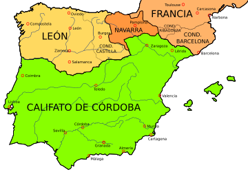 Map Iberian Peninsula 1000-es