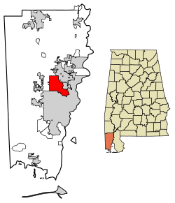 Location in Mobile County, Alabama