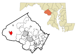 Location of Poolesville, Maryland