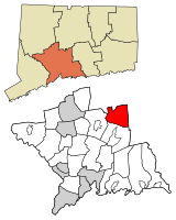 Location in New Haven County, Connecticut