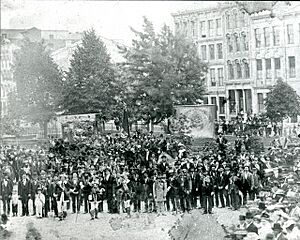 Orange Parade in Gore Park, 1870s. (14001002628)