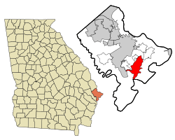 Location in Chatham County and the state of Georgia