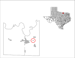 Location within Cooke County