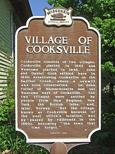 Cooksville, Wisconsin - plaque