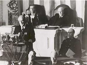 Fdr delivers speech