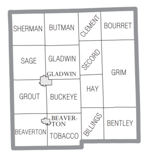 Gladwin County, MI census map