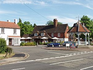 Ickenham - water pump, pub, and houses - geograph.org.uk - 20123