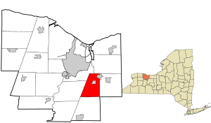 Location in Monroe County and the state of New York