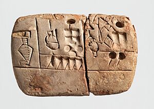 Cuneiform tablet- administrative account with entries concerning malt and barley groats MET DP293245