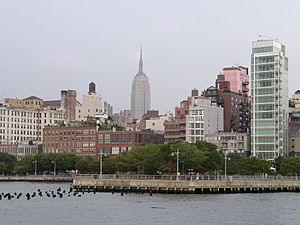 Empire State Building from Hudson River Park