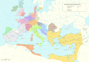 Europe and the Near East at 476 AD