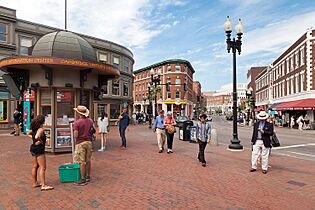 Harvard Square in Cambridge, Massachusetts