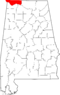 Map of Alabama highlighting Lauderdale County.svg