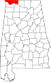 State map highlighting Lauderdale County