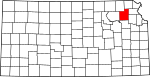 State map highlighting Jackson County