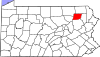 State map highlighting Wyoming County