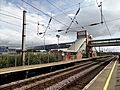 Prestwick International Airport railway station - view towards Ayr with airport link overbridge