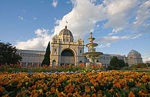 Royal exhibition building tulips