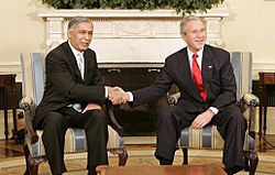 ShaukatAziz with Bush