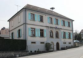 The town hall and school in Willer