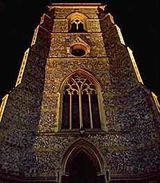All Saints Church, Benhilton, by night, SUTTON, Surrey, Greater London