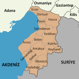 Hatay location districts